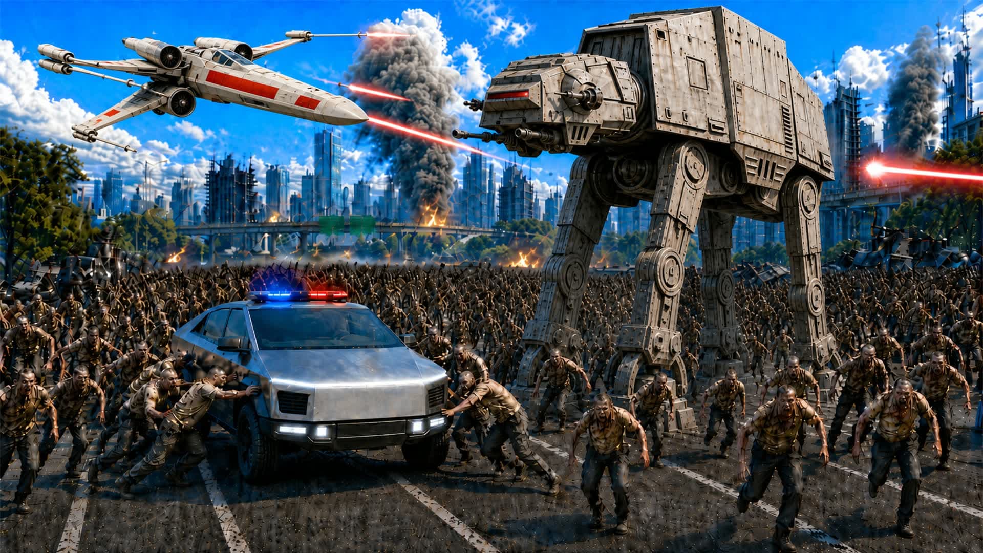 🧟STAR WARS TRAP DEFENSE MILITARY DRIVE