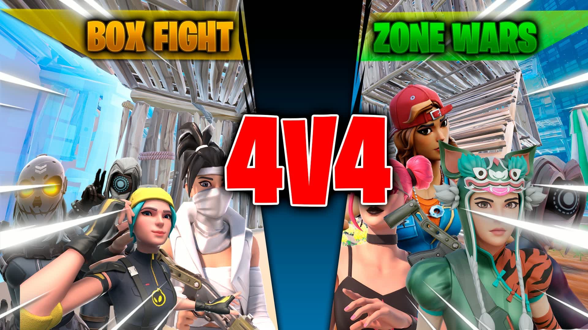 4V4 📦BOX FIGHT & ZONE WARS🏔️