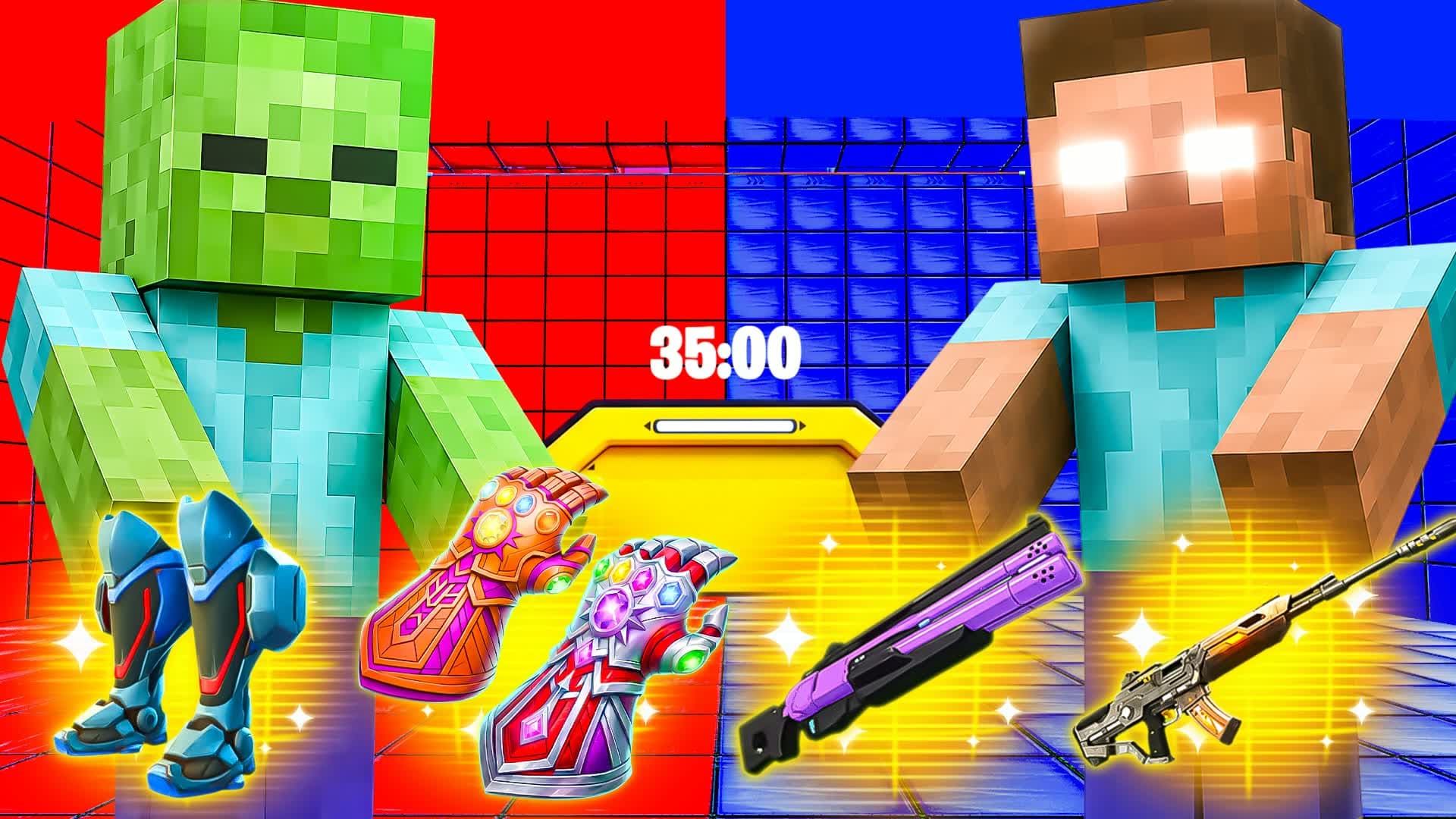 BOSS FIGHT RED VS BLUE 🔴🔵 SURVIVAL