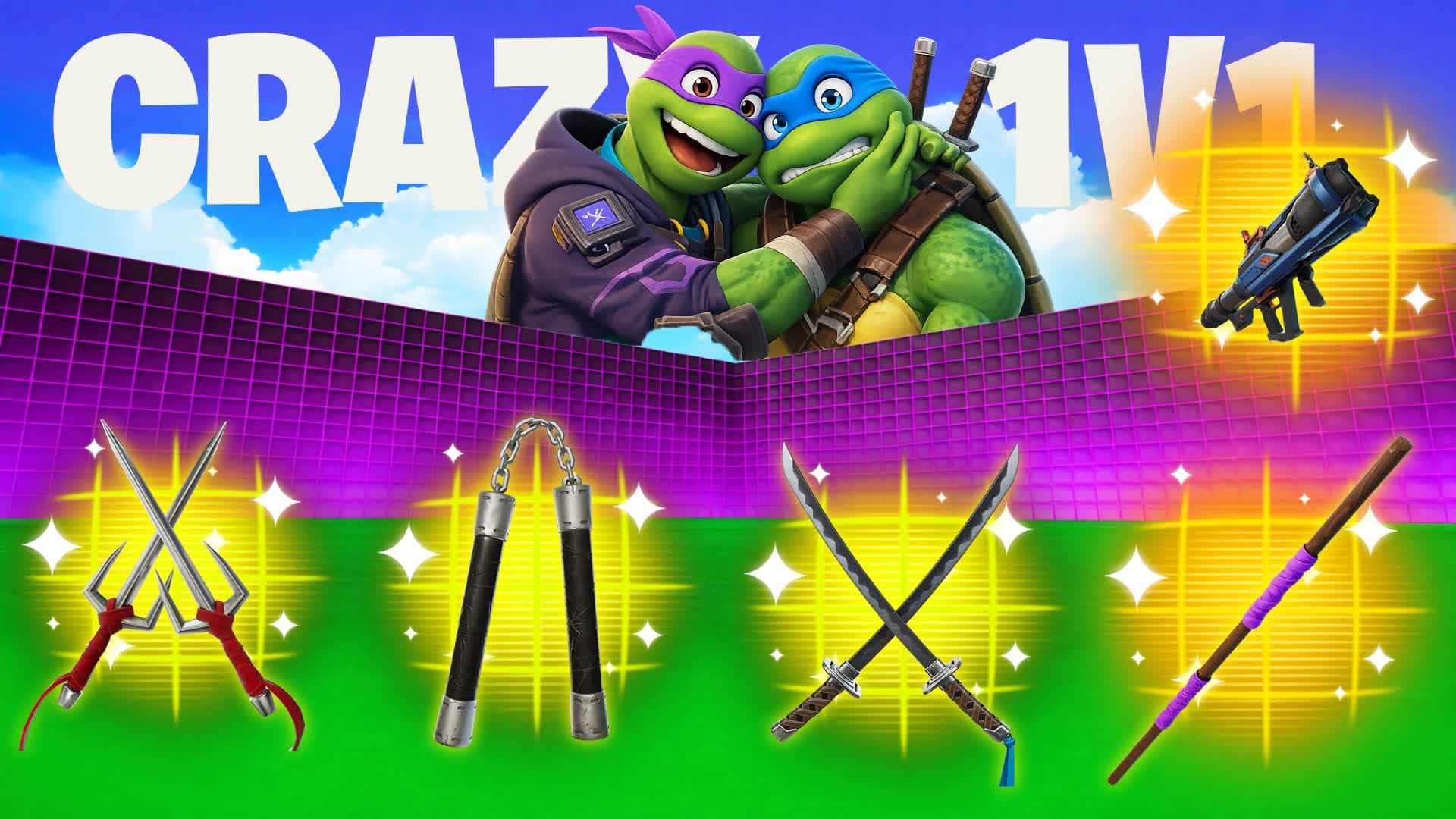 CRAZY TMNT 1V1 FFA - ALL GUNS & RIDES