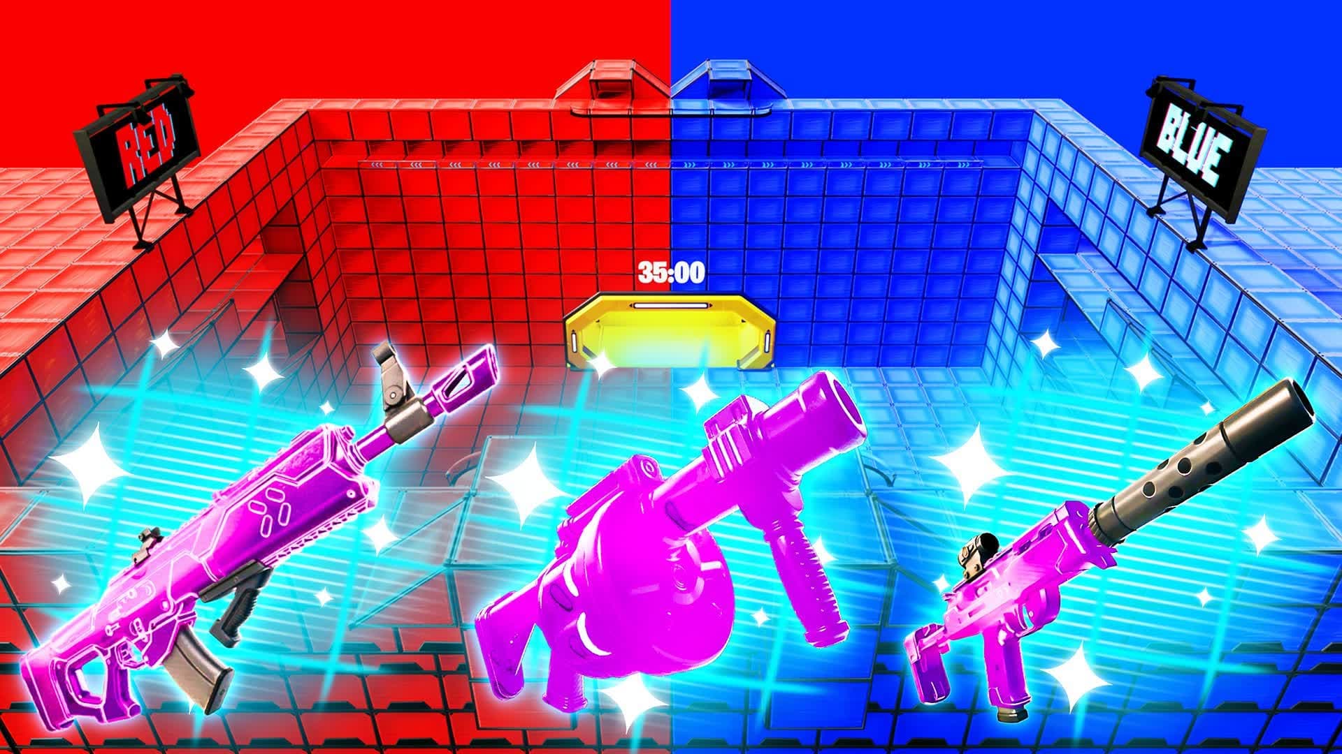 CRAZY RED VS BLUE - ALL GUNS & RIDES