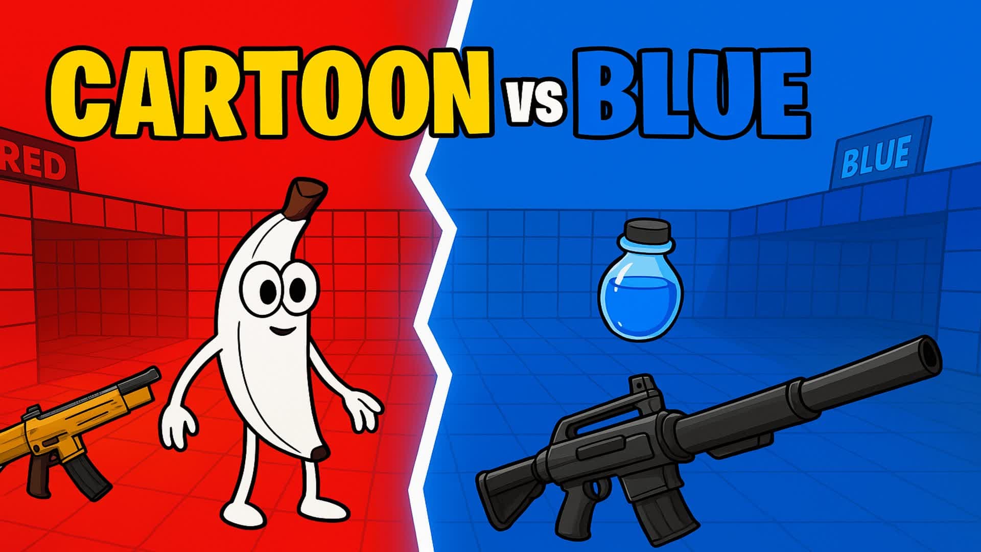 Cartoon Red VS Blue