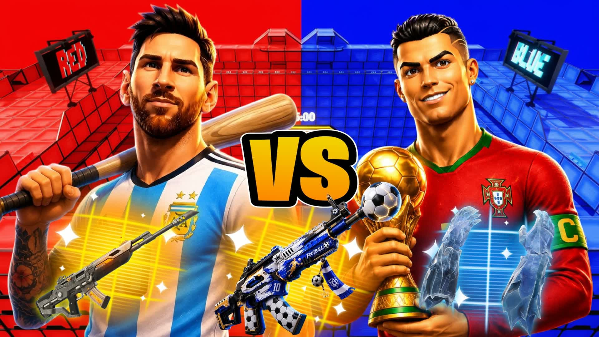 RONALDO VS MESSI RED VS BLUE STAR WARS