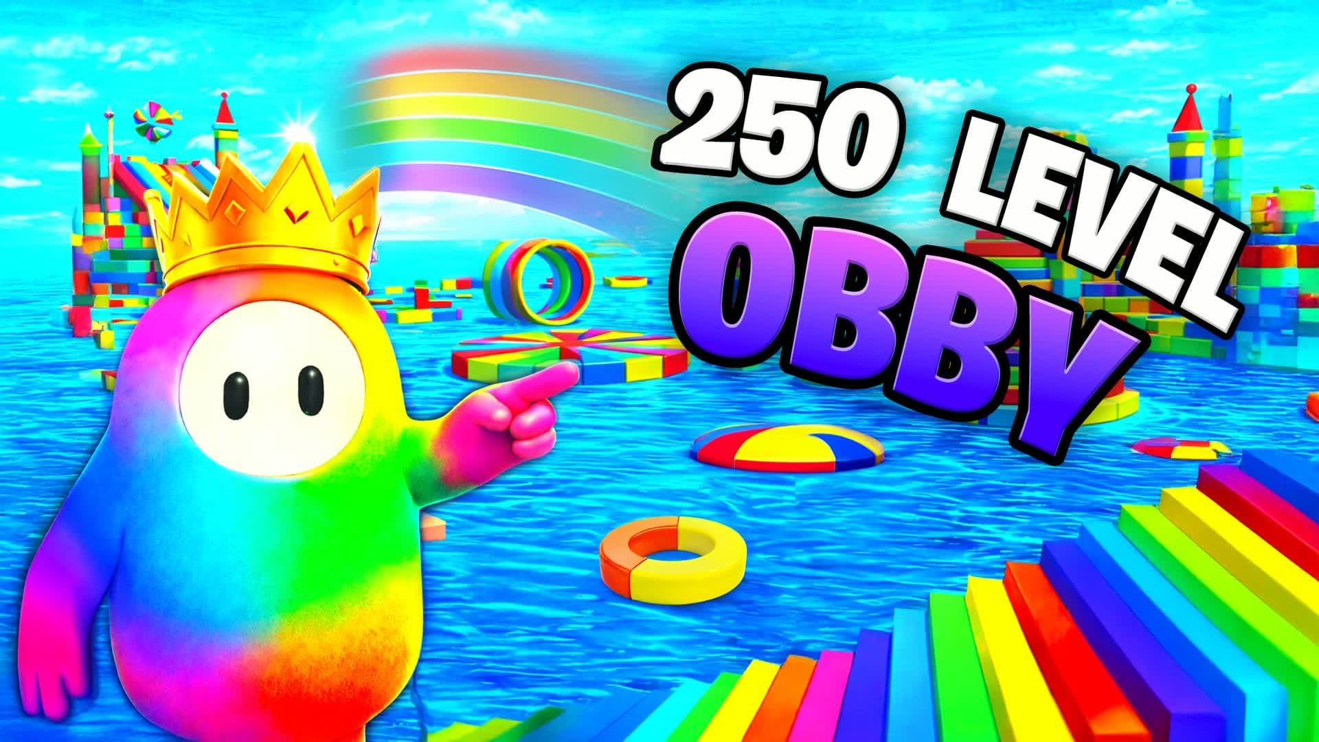 🌈 FALL GUYS EASY 250+ OBBY PARKOUR ⭐