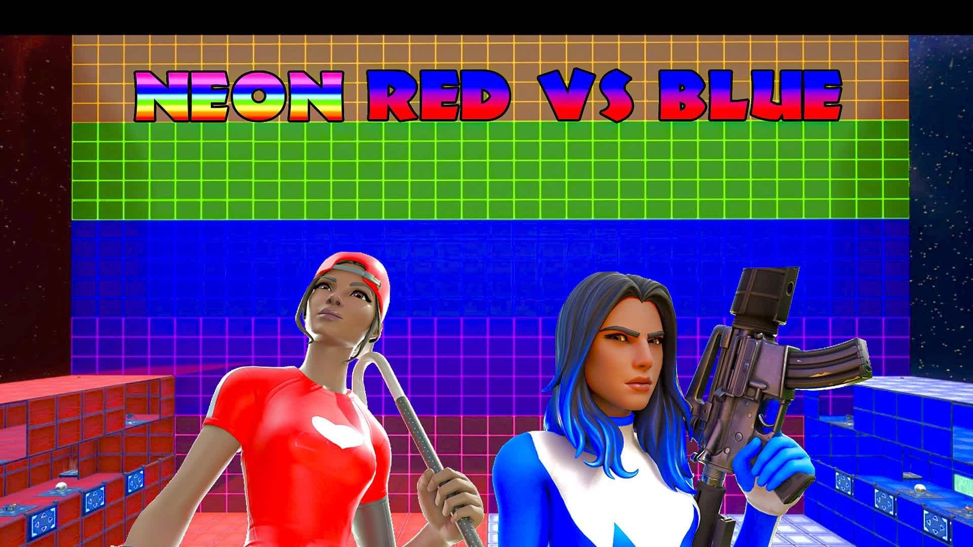 CRAZY RED VS BLUE🔴🔵NEON🌈