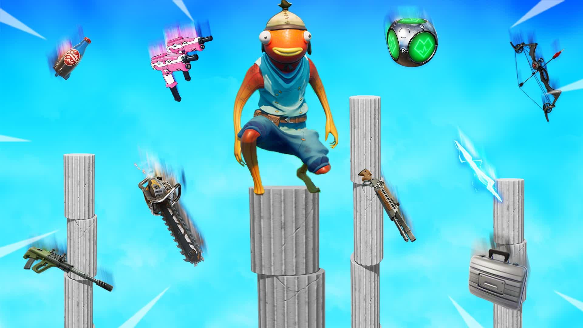 Fortnite PILLARS but RAINING ITEMS