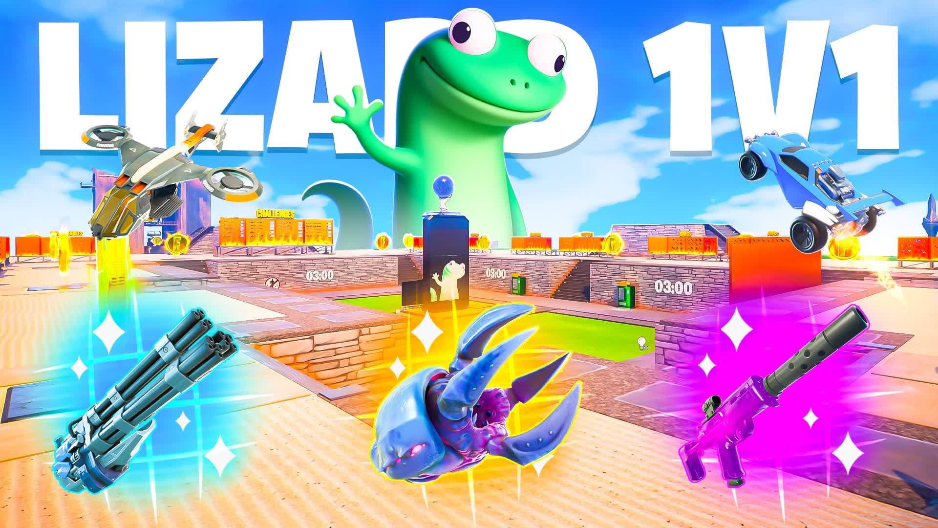 1v1v1v1 Lizard With Custom Guns