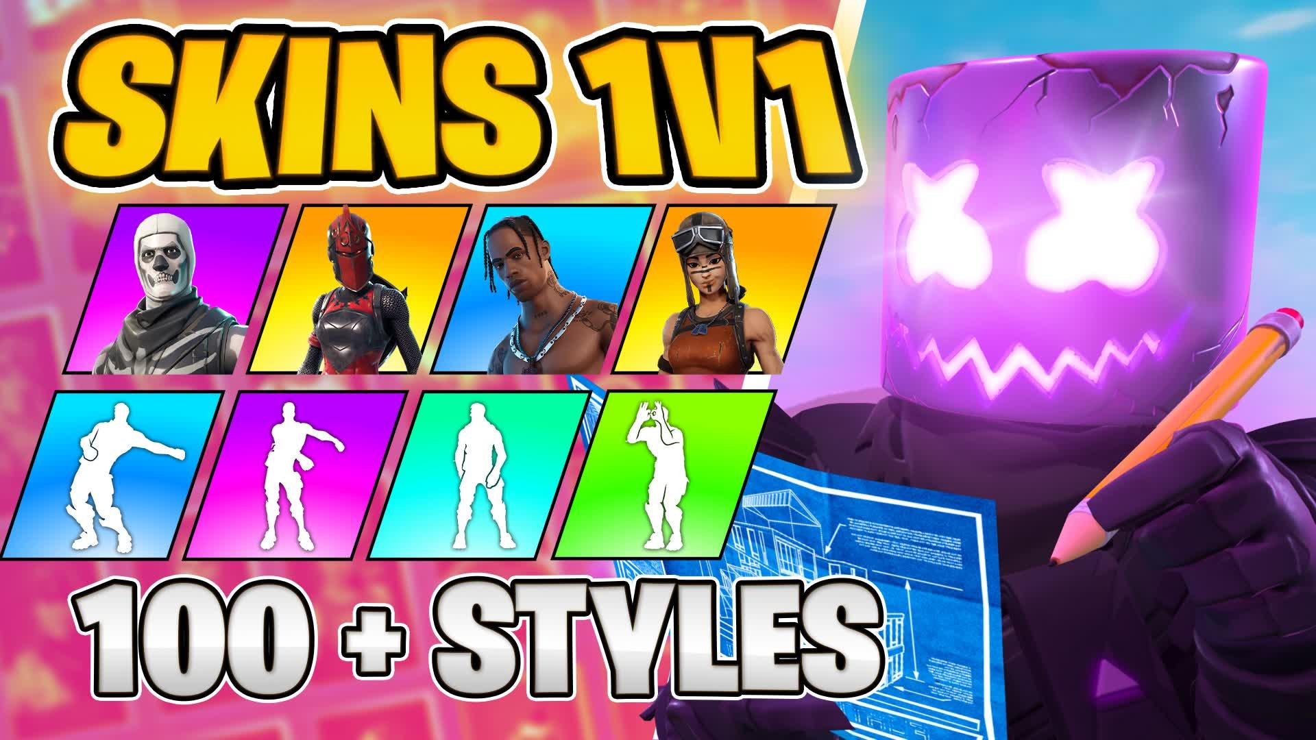 BEST SKINS 1V1 ✨ [DANCE & MUSIC FFA]