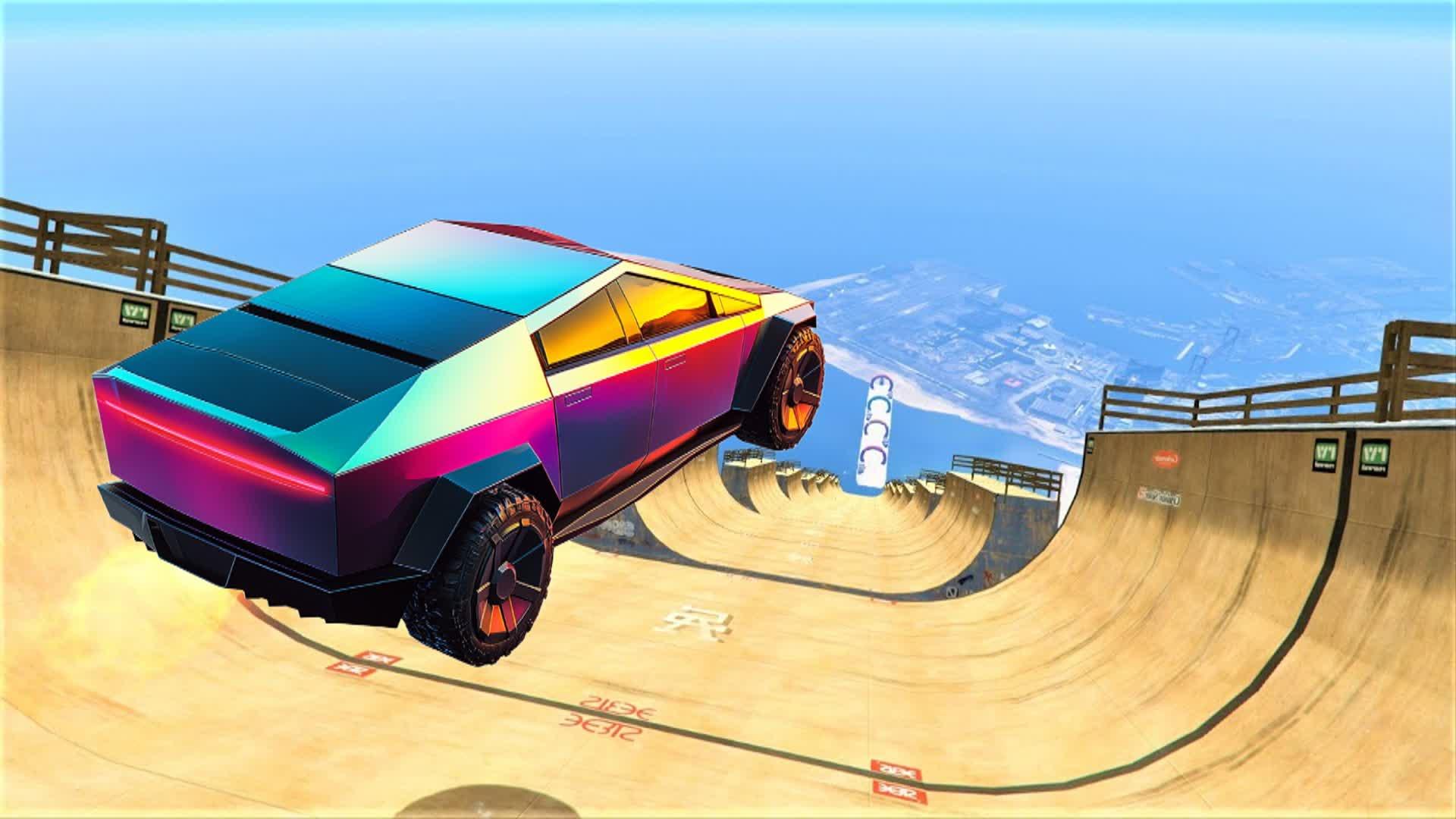 🚗 CYBERTRUCK 🔧 MEGA RAMP CAR GAMES🕹️q