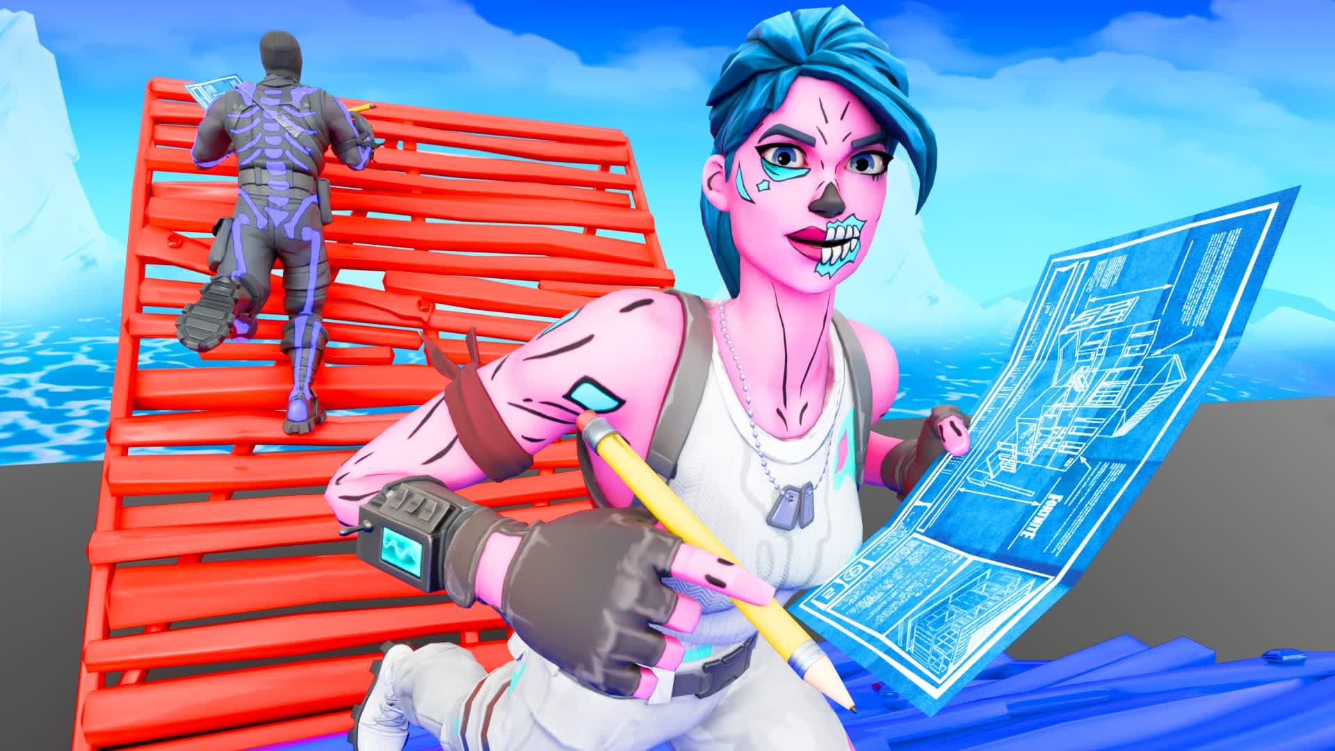 1v1 RED VS BLUE 🔴🔵 BUILD FIGHTS