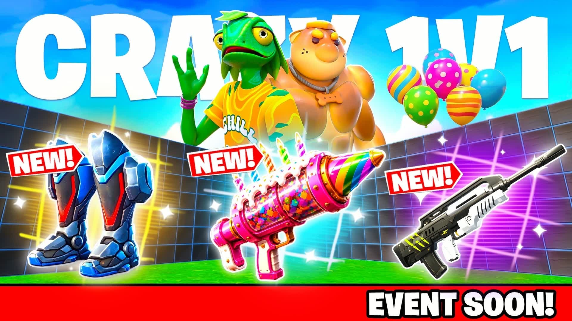CRAZY 1V1 FFA - ALL GUNS & RIDES