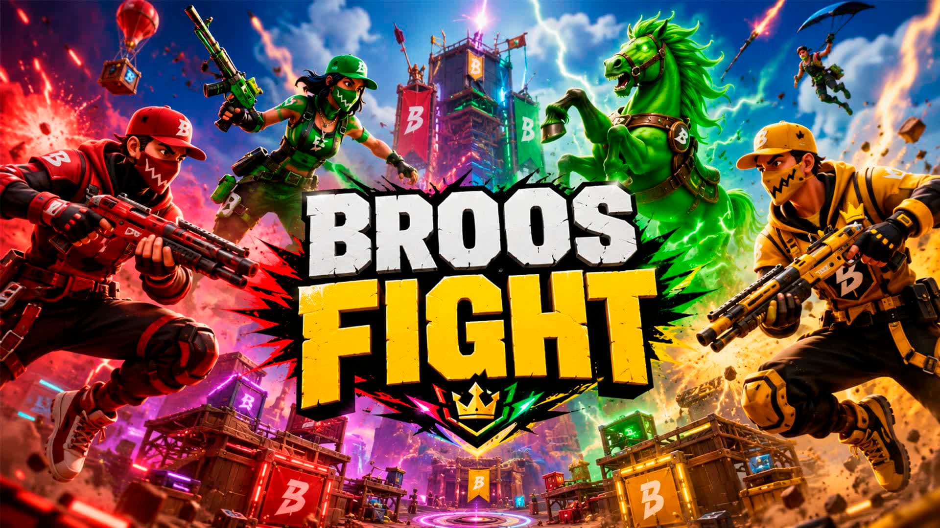 BROS FIGHT 🥷MARI & LUIG & BRWSE & WARI