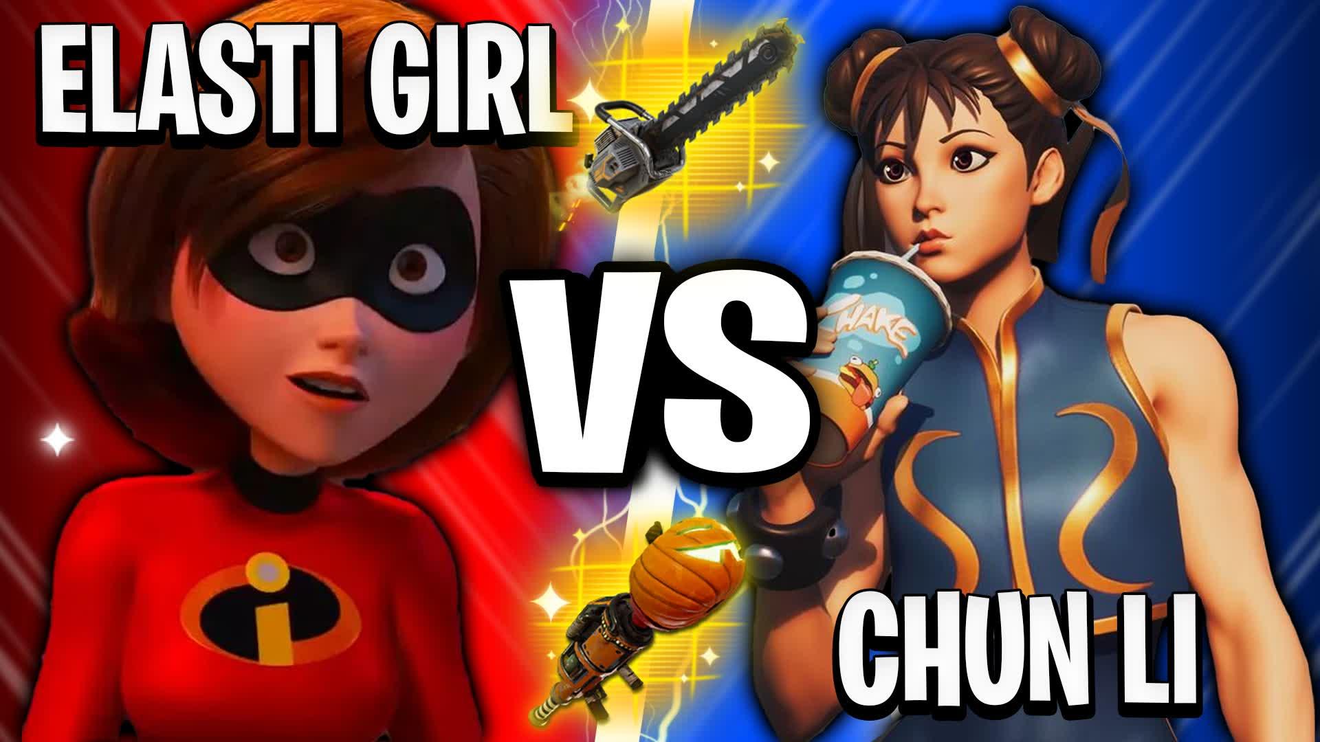 ELASTI GIRL VS CHUN LI 💯RED VS BLUE🔴🔵