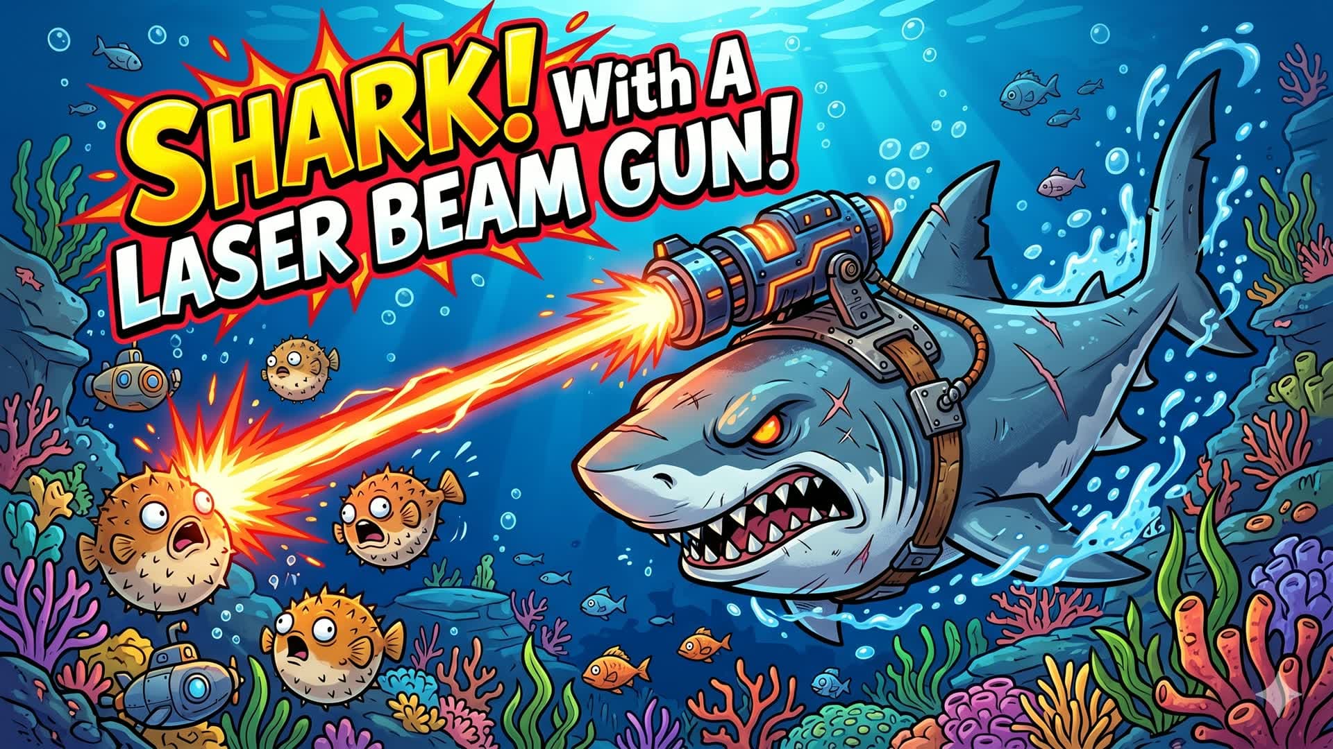 SHARK! With a LASER BEAM GUN!