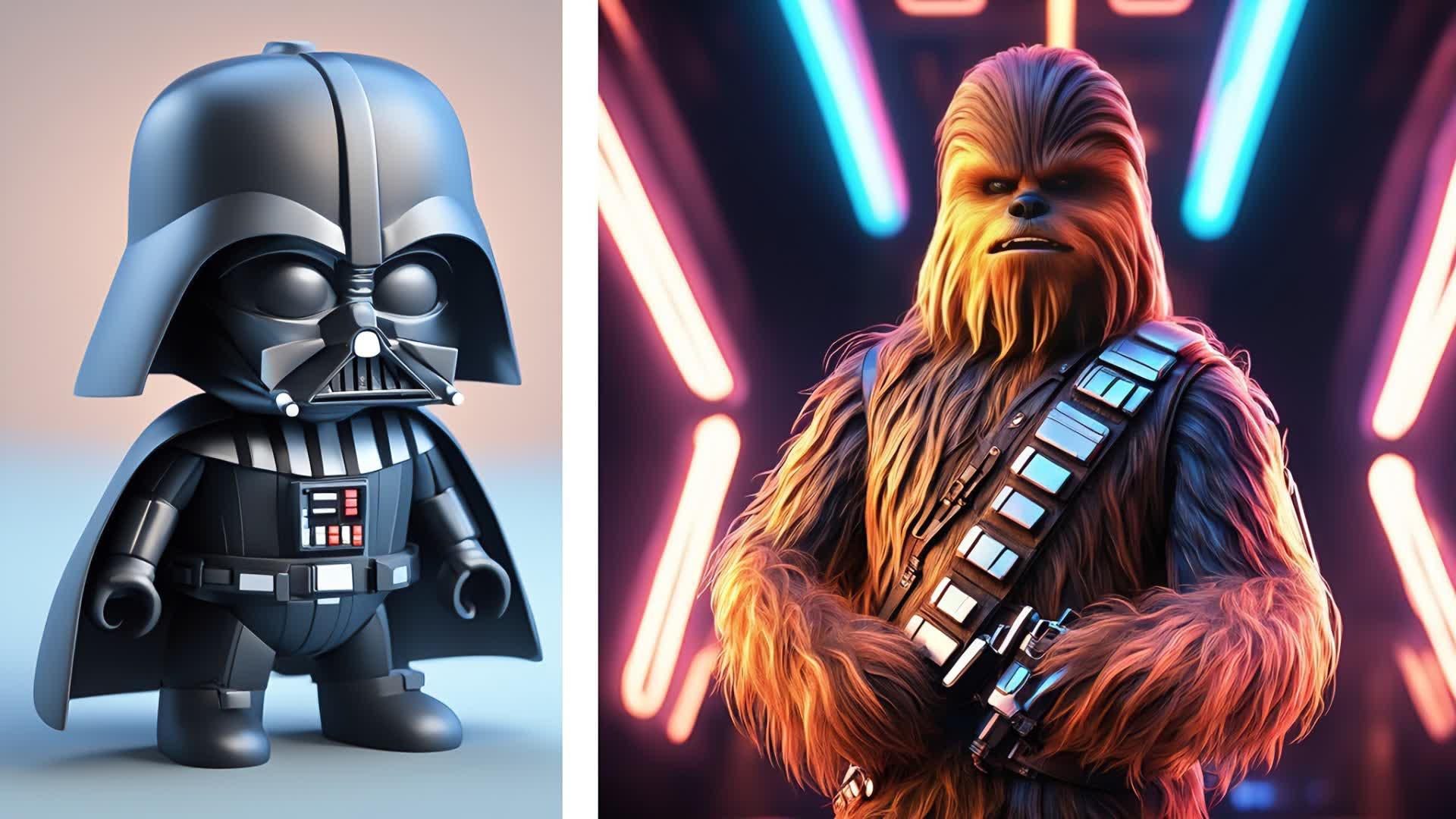 Darth Vader vs Chewbacca (Star wars)🔴🔵