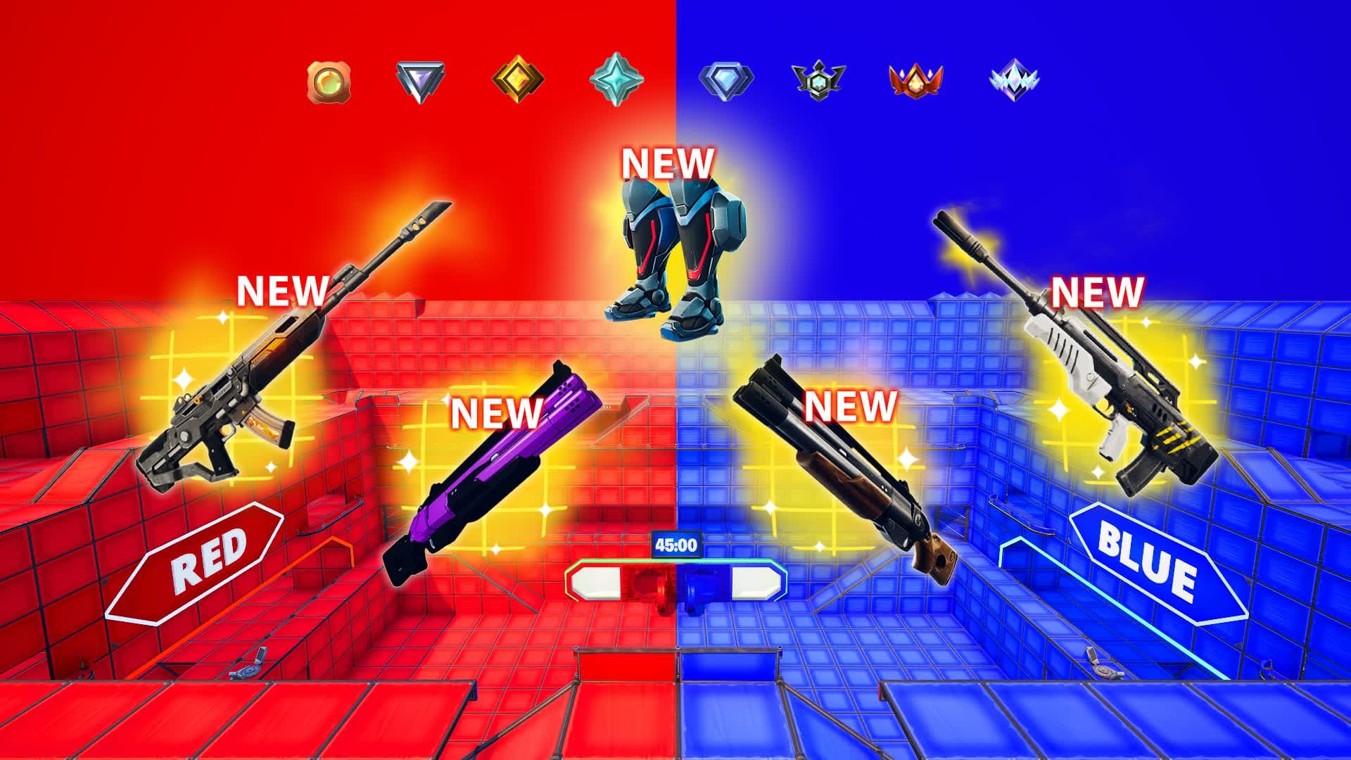 RED VS BLUE 🔴🔵 - ⭐ALL WEAPONS + TMNT