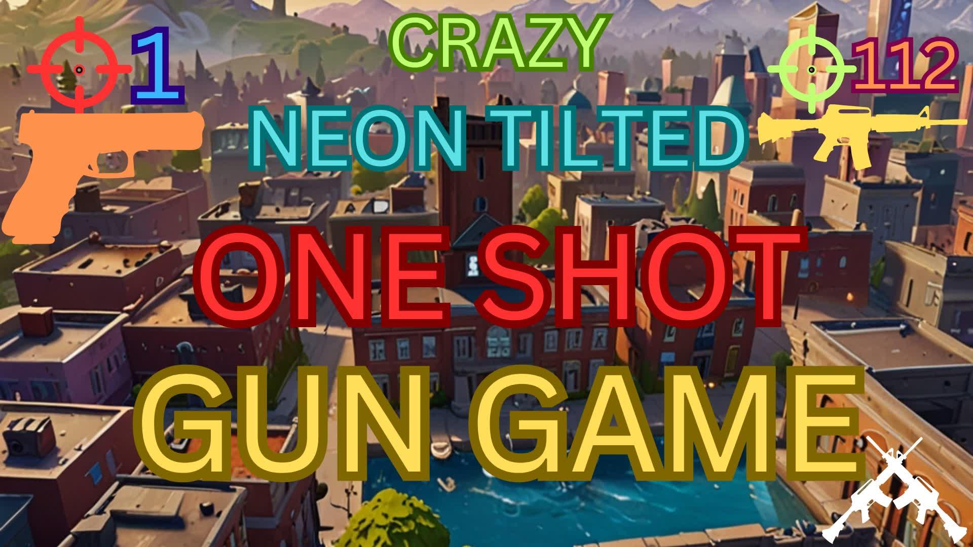 💥Crazy 1 Shot Gun Game Neon Tilted!🌆