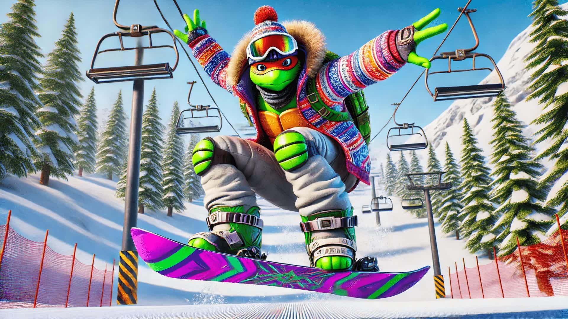 TMNT half pipe Snowboard Showdown