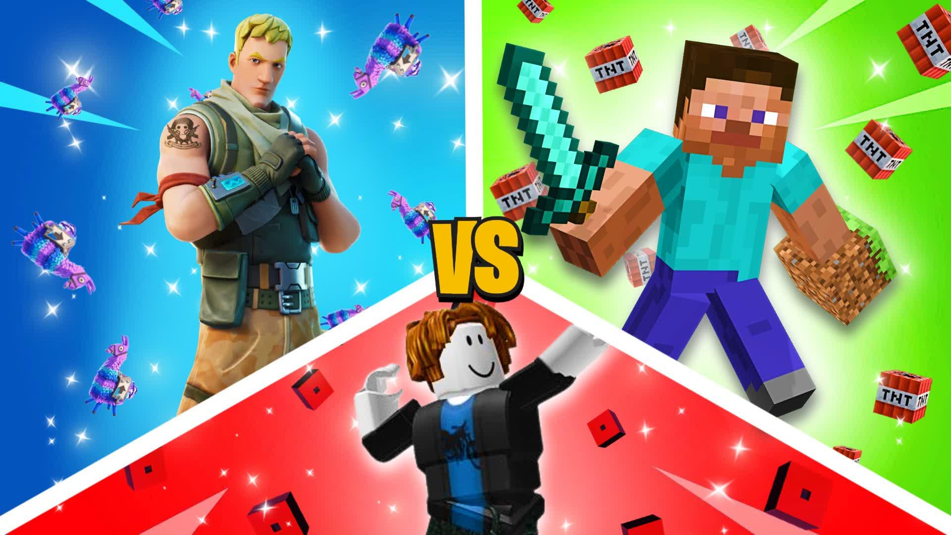 FORTNITE VS MINECRAFT VS ROBLOX 🔥🥇