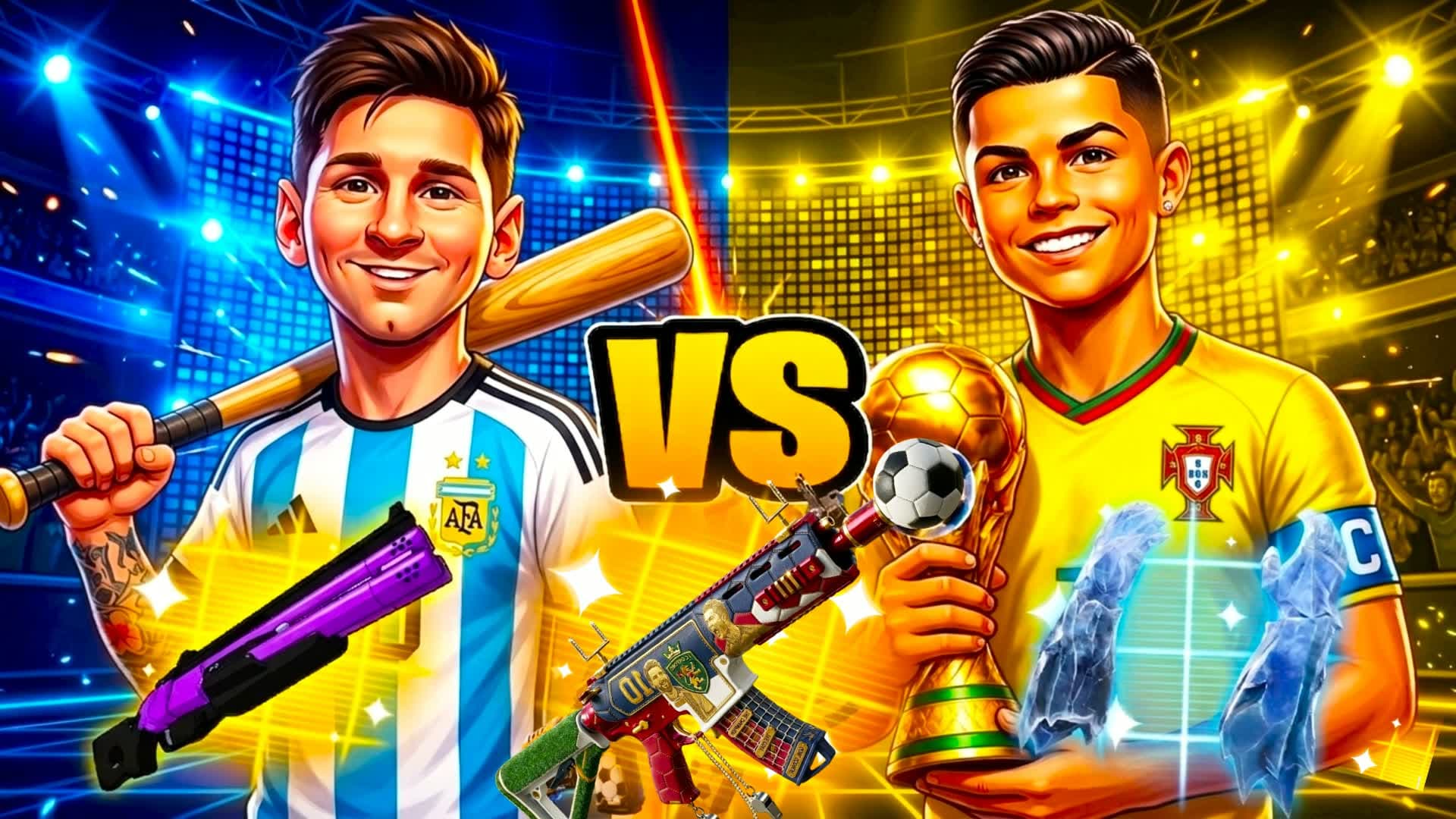 RONALDO VS MESSI RED VS YELLOW WORLD