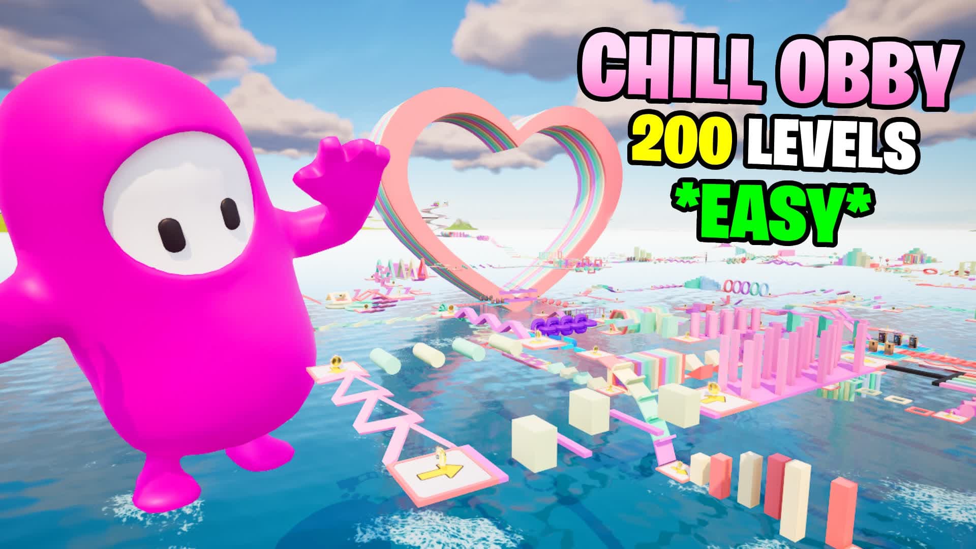 🌈 200+ PINK OBBY PARKOUR FALL GUYS ✨