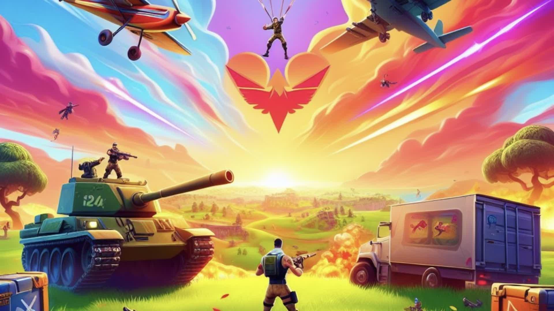 Fortnite ATTACK : Tank & Avion & Weapons