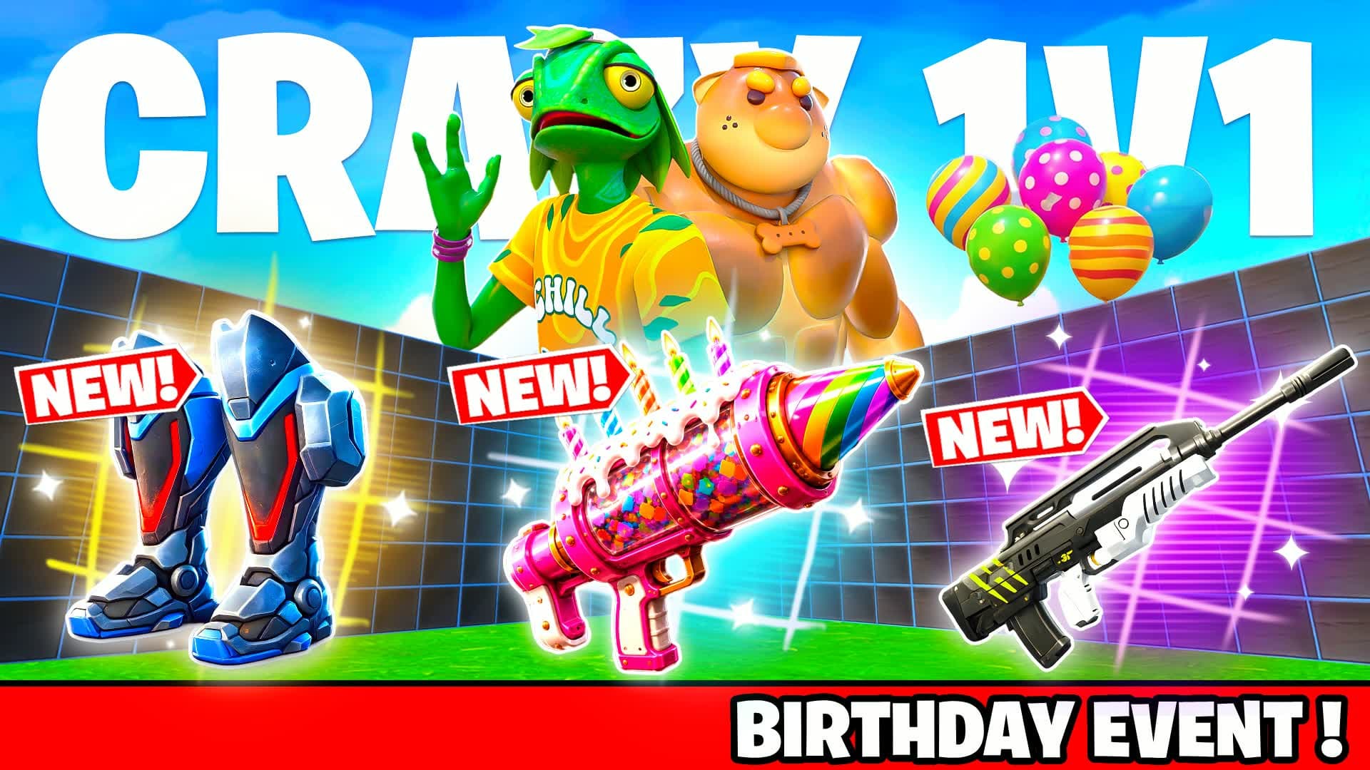 CRAZY 1V1 FFA - ALL GUNS & RIDES