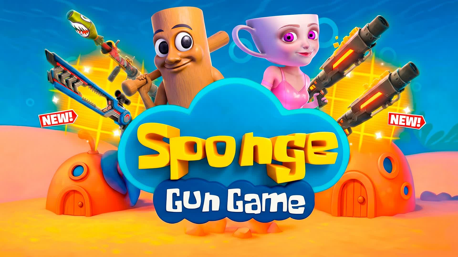 GUN GAME 🏝️ SPONGE 🏆 ONE SHOT BOTS