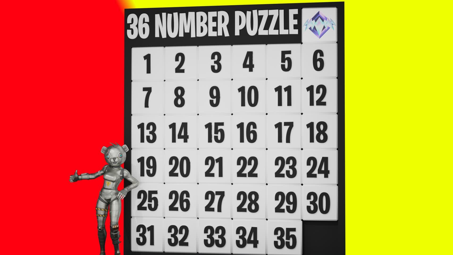 36 Number Slide Puzzle