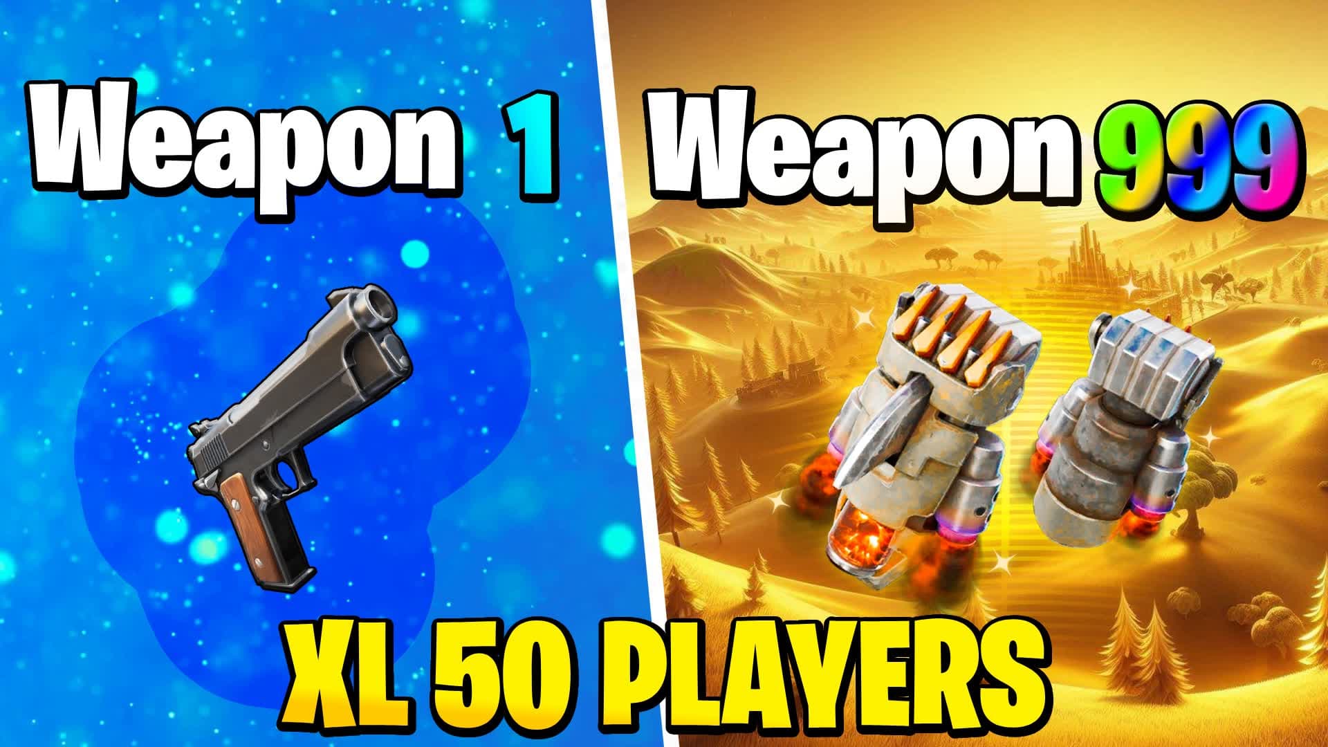 🔫GUN GAME ONE SHOT🎯AIM XL 50 Players