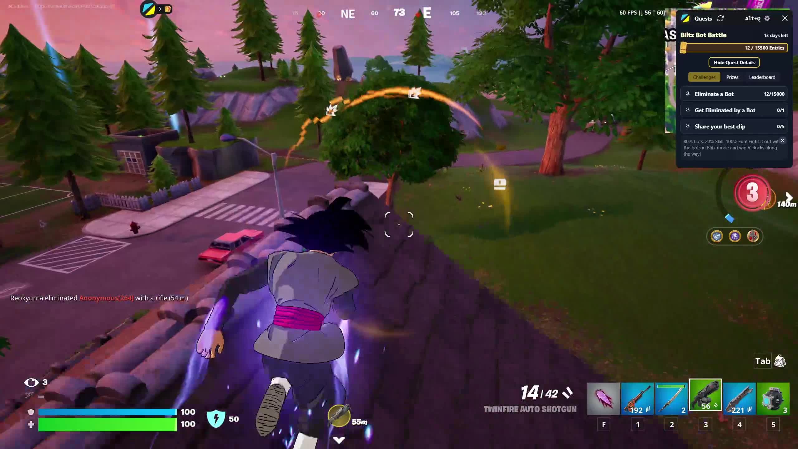 Lucky shot and kill.