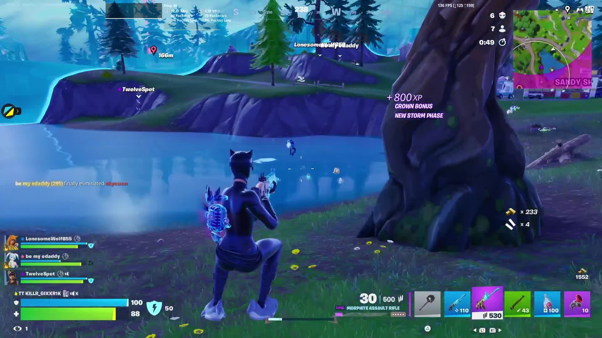 Huntng rifle headshot mid air lol 